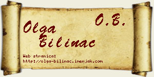 Olga Bilinac vizit kartica